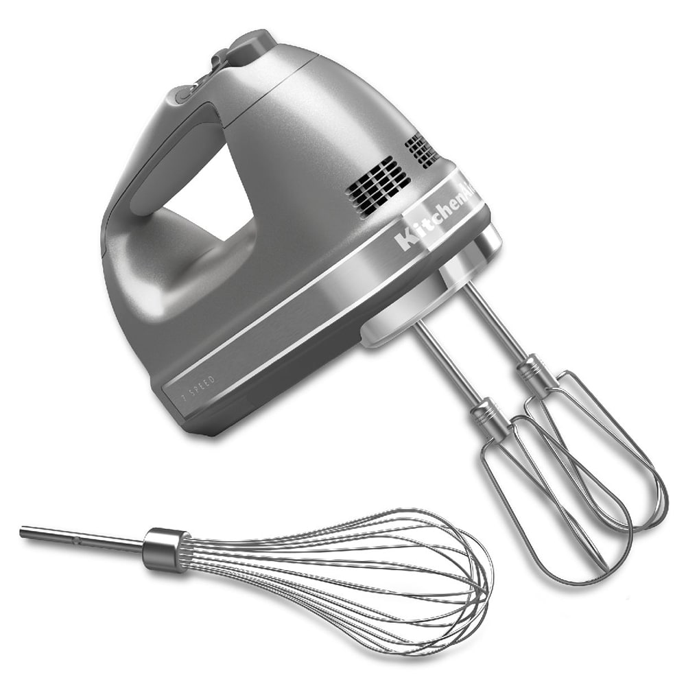 449-KHM7210CU 7 Speed Hand Mixer w/ Turbo Beater Accessories & Pro Whisk, Contour Silver