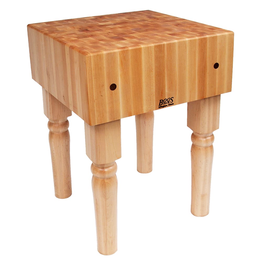 416-AB05 10" Maple Top Butcher Block Work Table - 24"L x 24"D