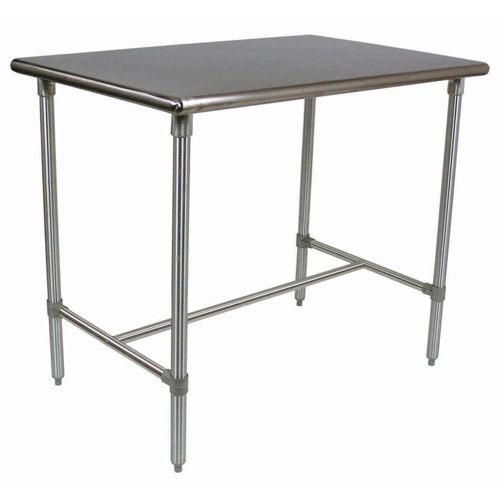 416-BBSS4824 48" 16 ga Work Table w/ Open Base & 300 Series Stainless Flat Top