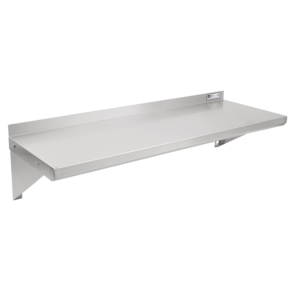 416-BHS12108 Solid Wall Mounted Shelf, 108"W x 12"D, Stainless