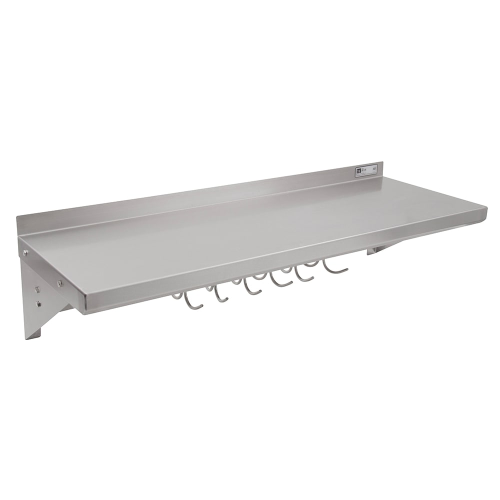 416-BHS1224PR Solid Wall Mounted Shelf, 24"W x 12"D, Stainless