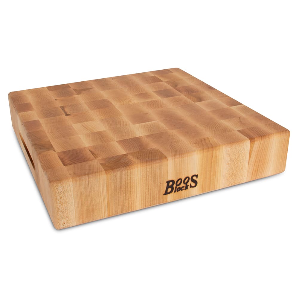 416-CCB151503 Chopping Block w/ Grips, 15x15x3", Hard Rock Maple, Reversible