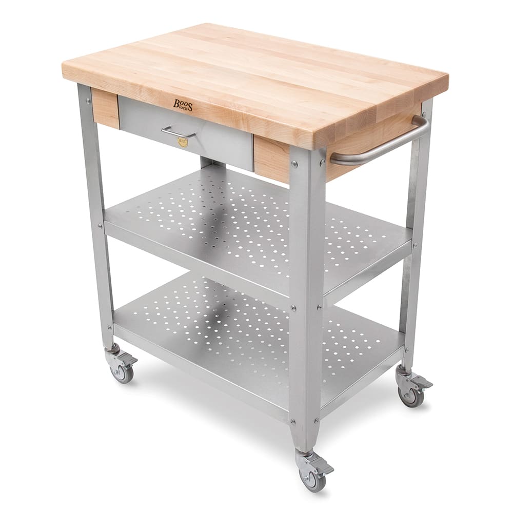 416-CUCE30 Cucina Elegante Cart w/ Undershelves, Drawer & NO Drop Leaves