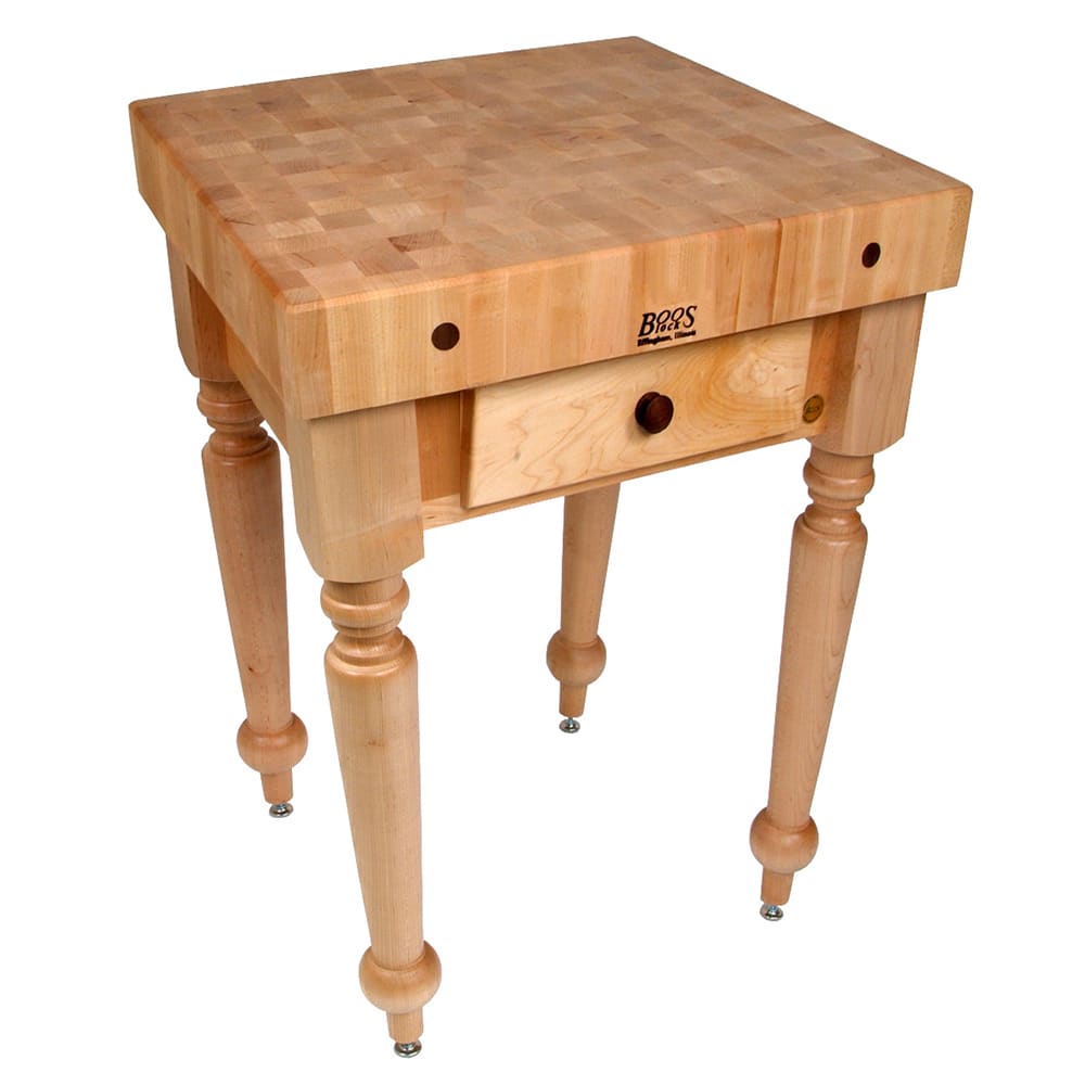 416-CUCR04 Cucina Rustica Table, 4" Thick, End Grain Maple, 30"W x 24"D
