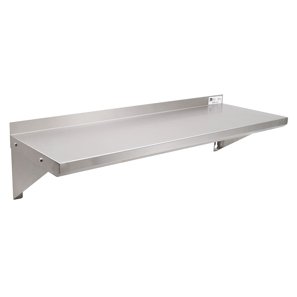 416-EWS81248 Solid Wall Mounted Shelf, 48"W x 12"D, Stainless