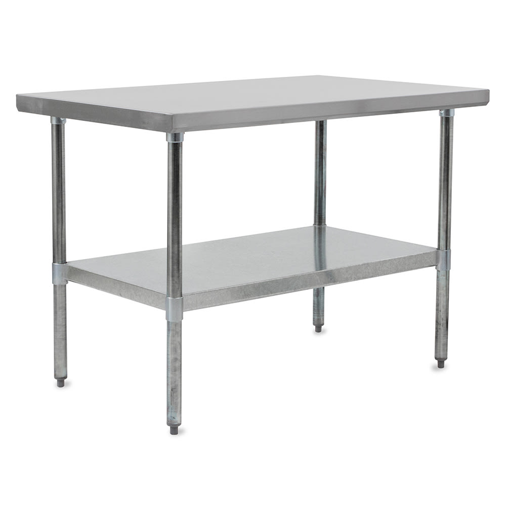 416-FBLG4824 48" 18 ga Work Table w/ Undershelf & 430 Series Stainless Flat Top