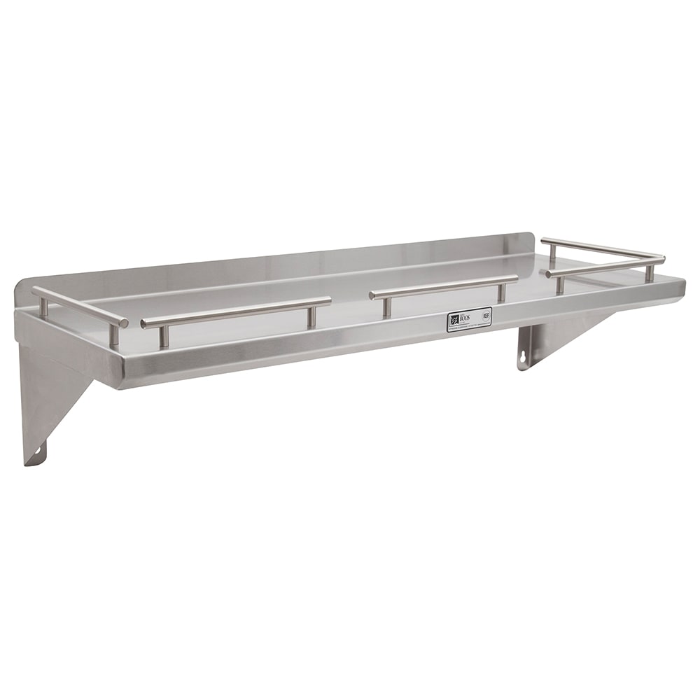 416-GRWS36 Solid Wall Mounted Shelf, 36"W x 12"D, Stainless