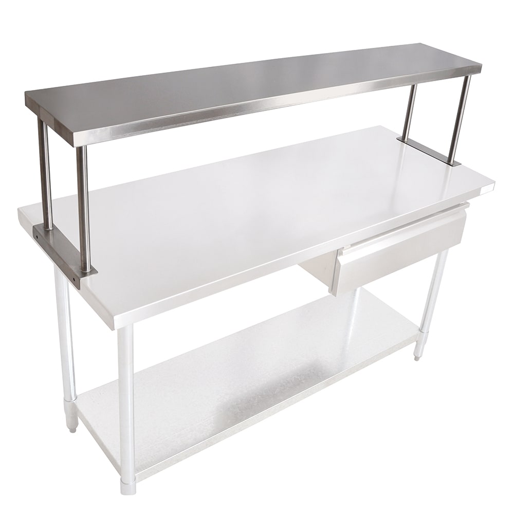 416-OSES1860 60"L Table Mount Shelf - 1 Deck, Mid Mount, 18"W, Stainless