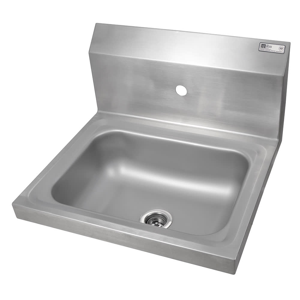 416-PBHSW14101 Wall Mount Commercial Hand Sink w/ 14"L x 10"W x 5"D Bowl, Basket D...