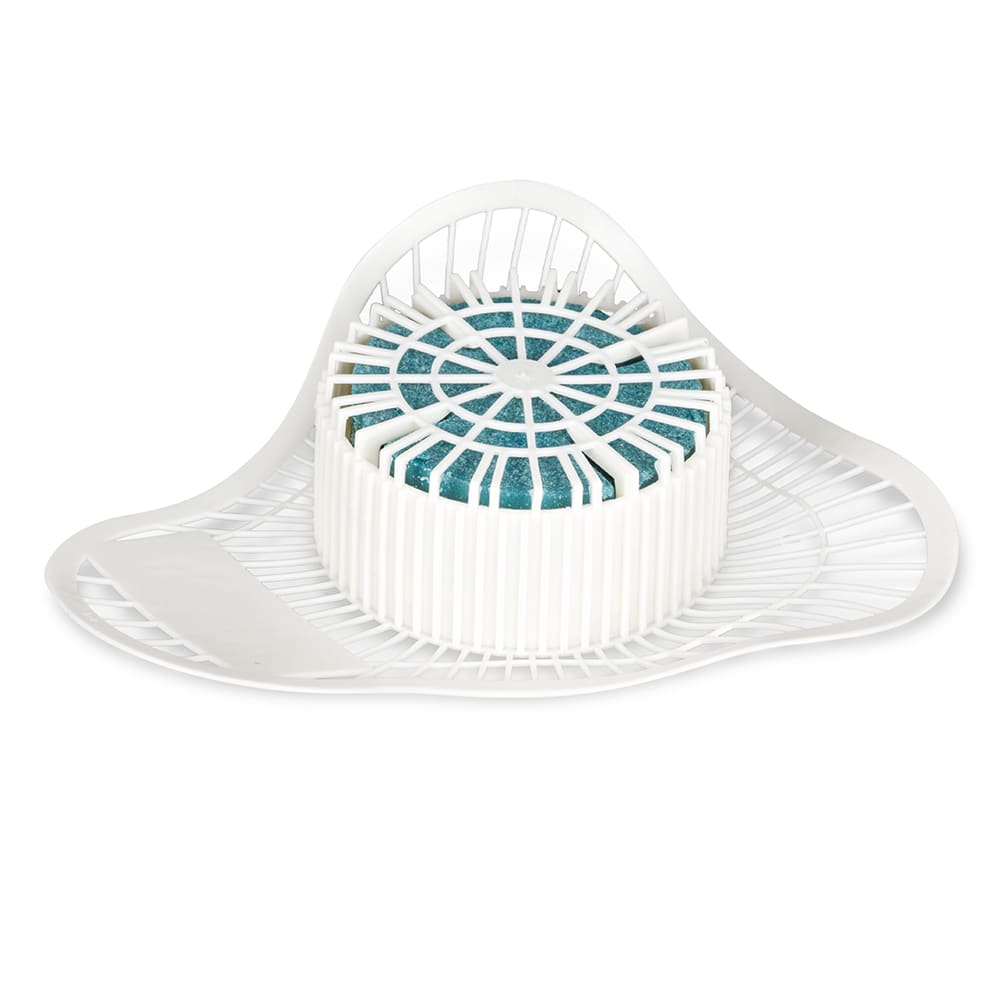 867-1110386 Urinal Screen w/ 3 1/2 oz Enzyme Block - 6 3/4" x 6 3/4", White