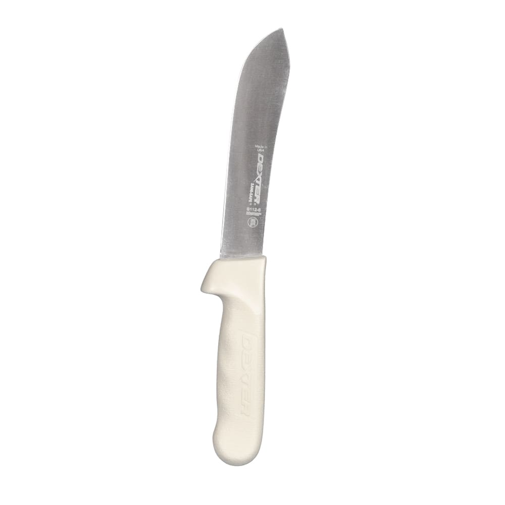 Dexter Russell S112-6PCP SANI-SAFE® 6" Butcher Knife w/ Polypropylene White Handle, Carbon Steel