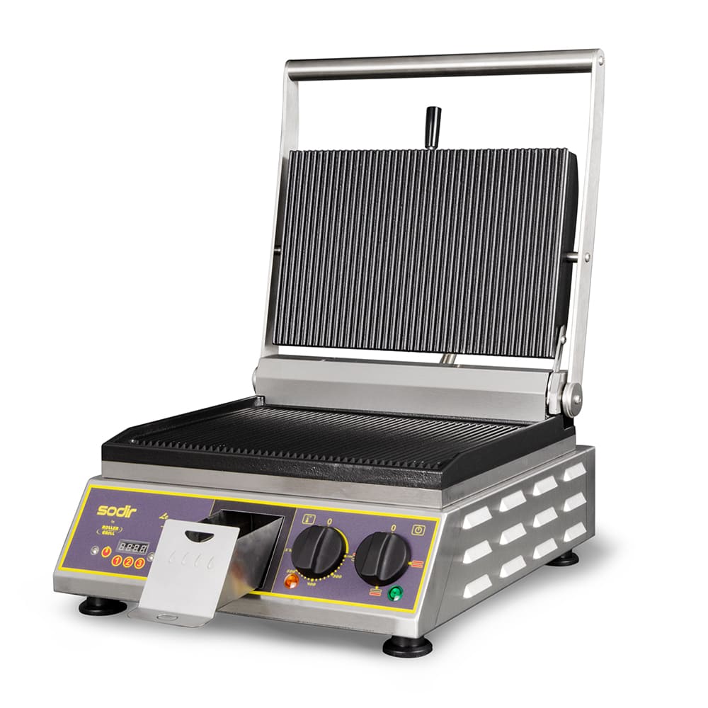 Equipex PANINI PREMIUM Double Commercial Panini Press w/ Cast Iron Grooved Plates, 208-240v/1ph