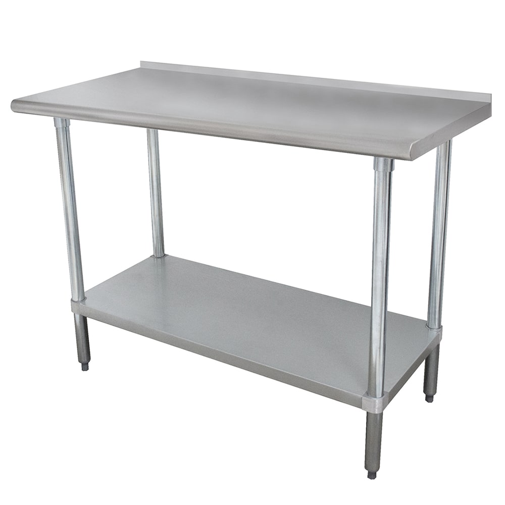 009-FLAG365X 60" 16 ga Work Table w/ Undershelf & 430 Series Stainless Top, 1 1/2"...