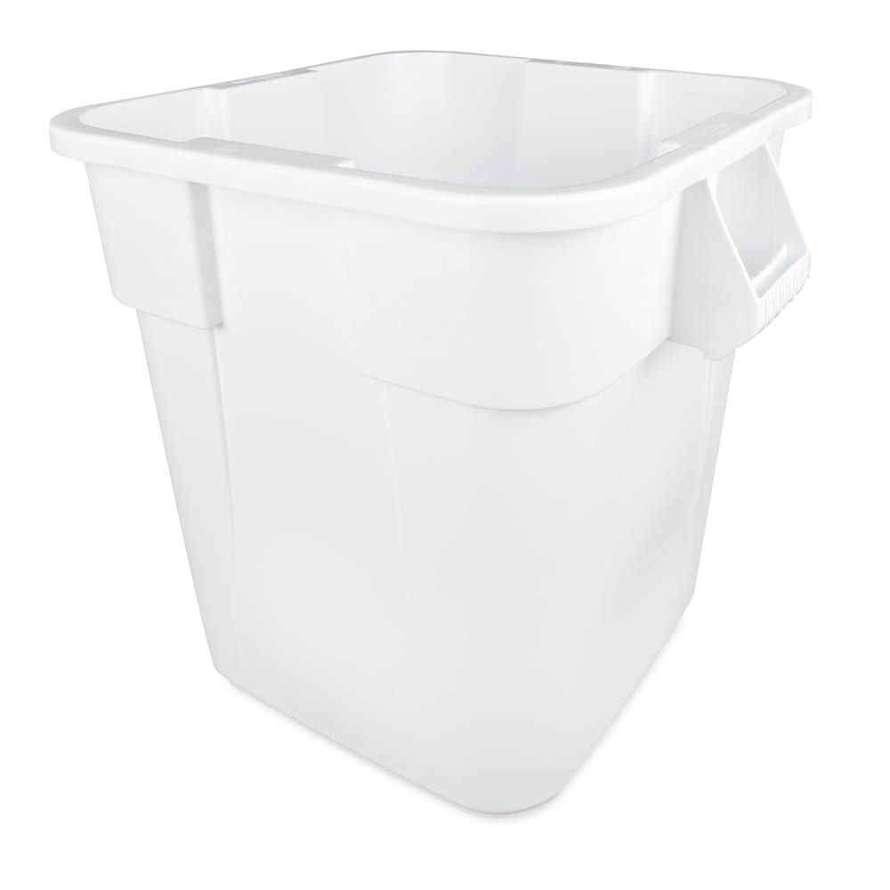 007-3526W 28 gallon Brute Trash Can - Plastic, Square, Built-in Handles
