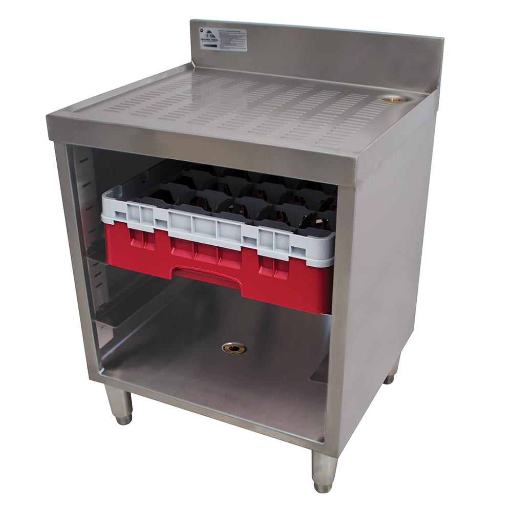 161-CRCR24CT 24" Closed Glass Rack Cabinet w/ 3 Pair Rack Glides, Stainless