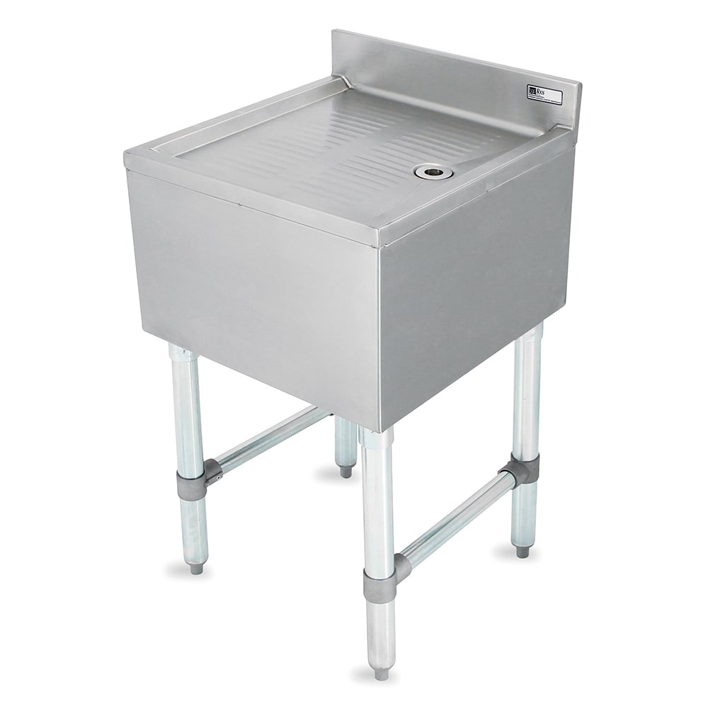 416-EUBD3621 Underbar Stamped Ribbed Drainboard w/ Galvanized Legs, 36 x 21"