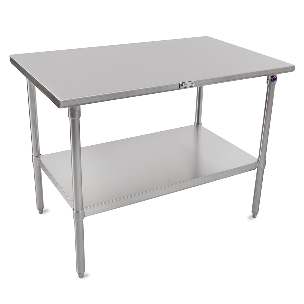 416-ST624108SSK 108" 16 ga Work Table w/ Undershelf & 300 Series Stainless Flat Top