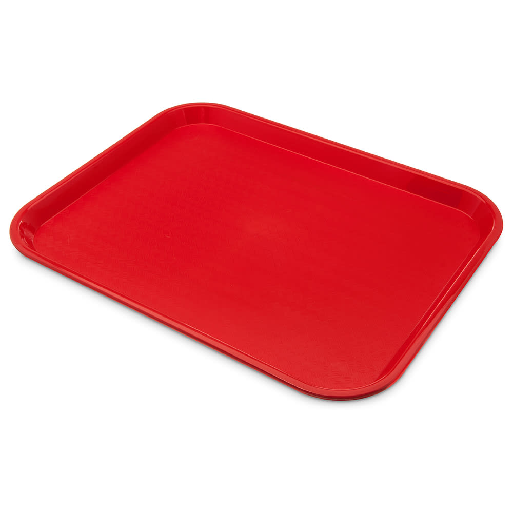 028-CT14188105 Plastic Cafeteria Tray - 17 4/5"L x 14"W, Red