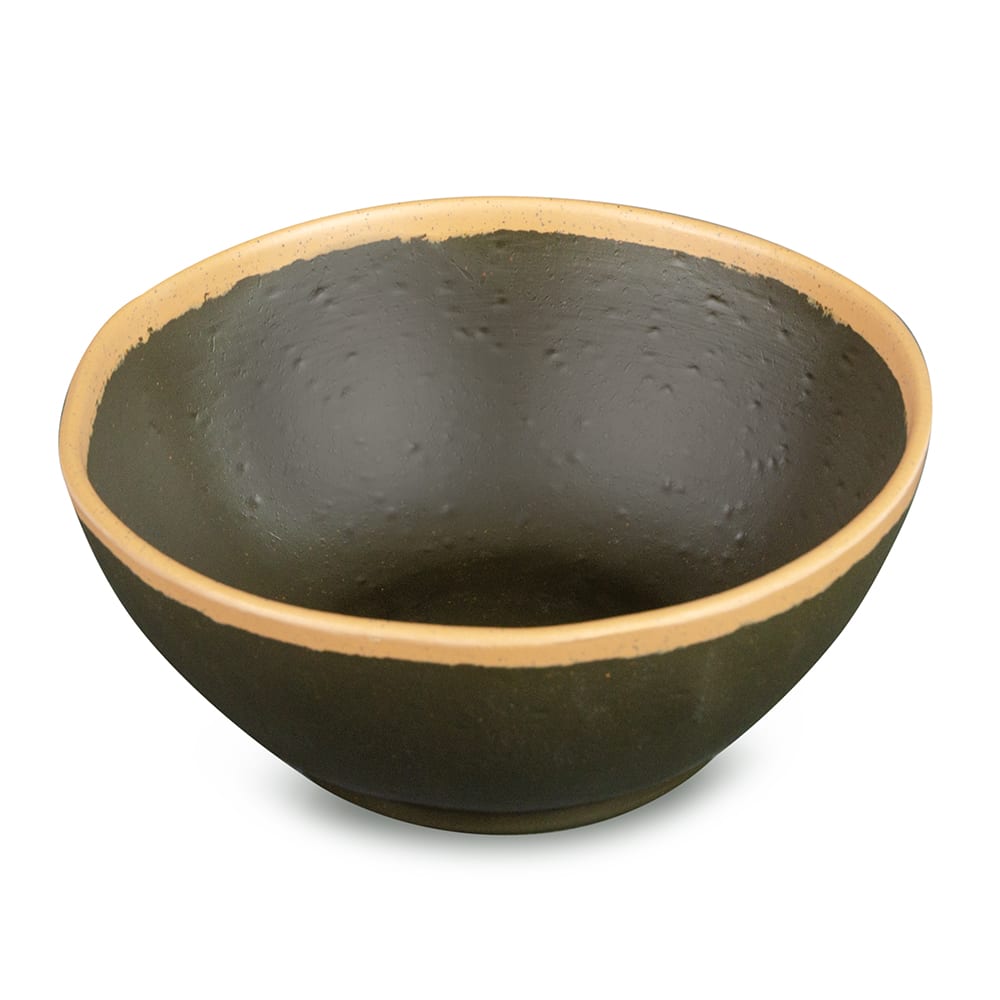 284-B303BR 1 qt Round Melamine Salad Bowl, Brown w/ Clay Trim