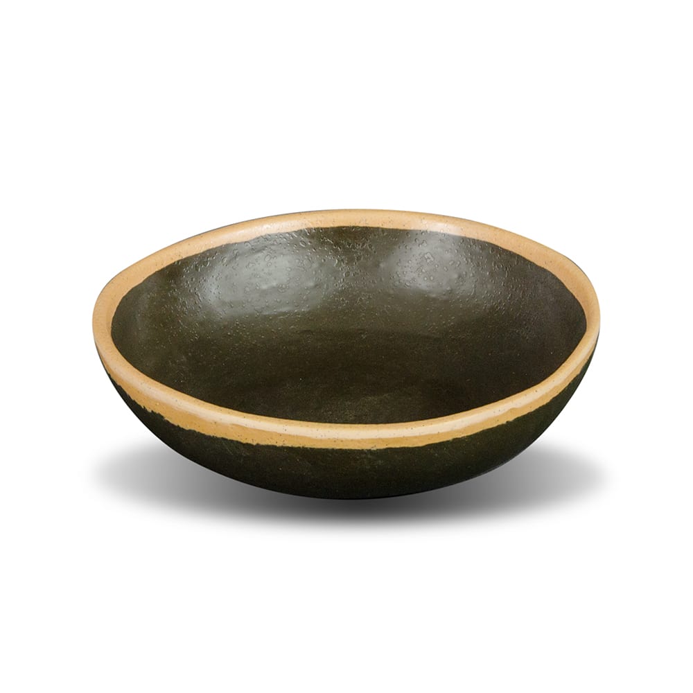 284-B300BR 14 oz Round Pottery Market™ Pasta/Soup Bowl - Melamine, Brown w/ Clay Trim