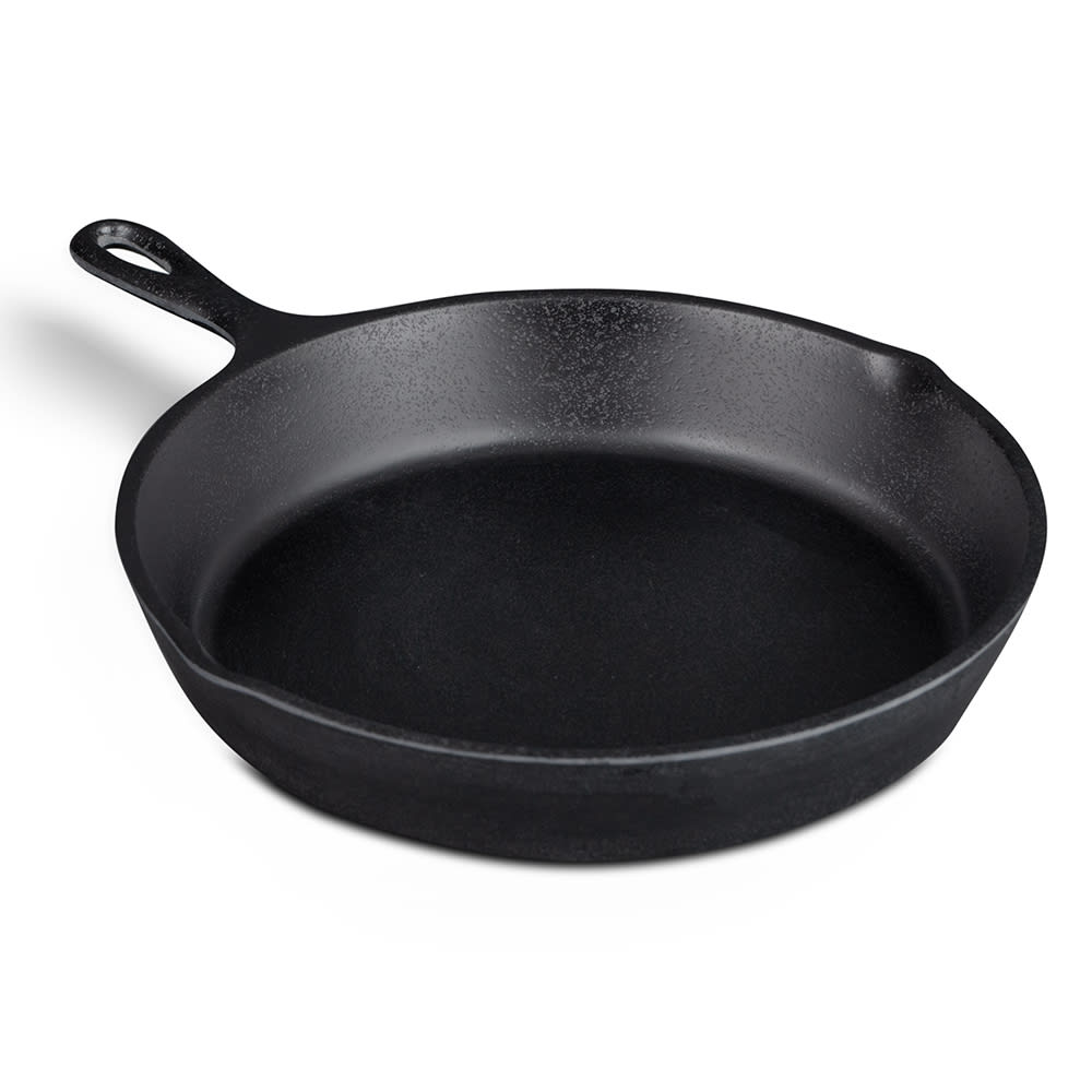 701-MFP8B 8" Round Illogical Faux Cast Iron Fry Pan w/ Handle - Melamine, Black
