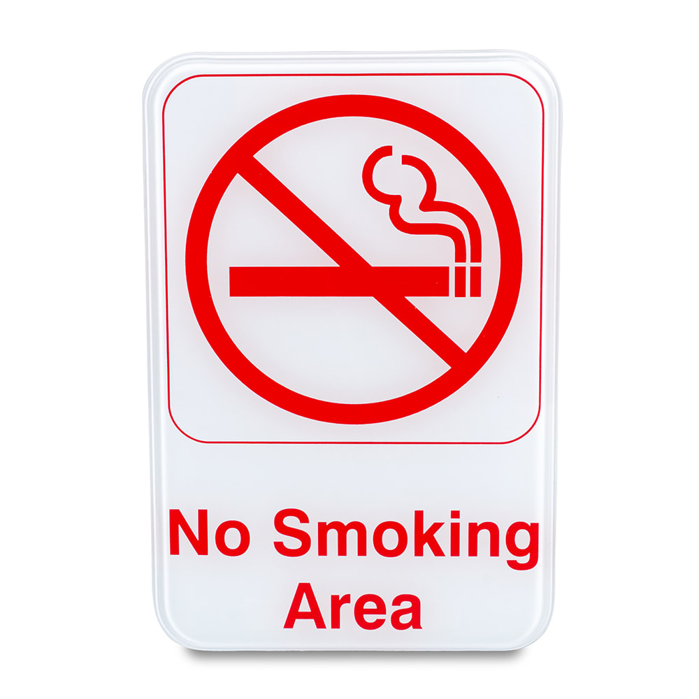 370-S6912RD No Smoking Area" Sign - 6x9" Red on White