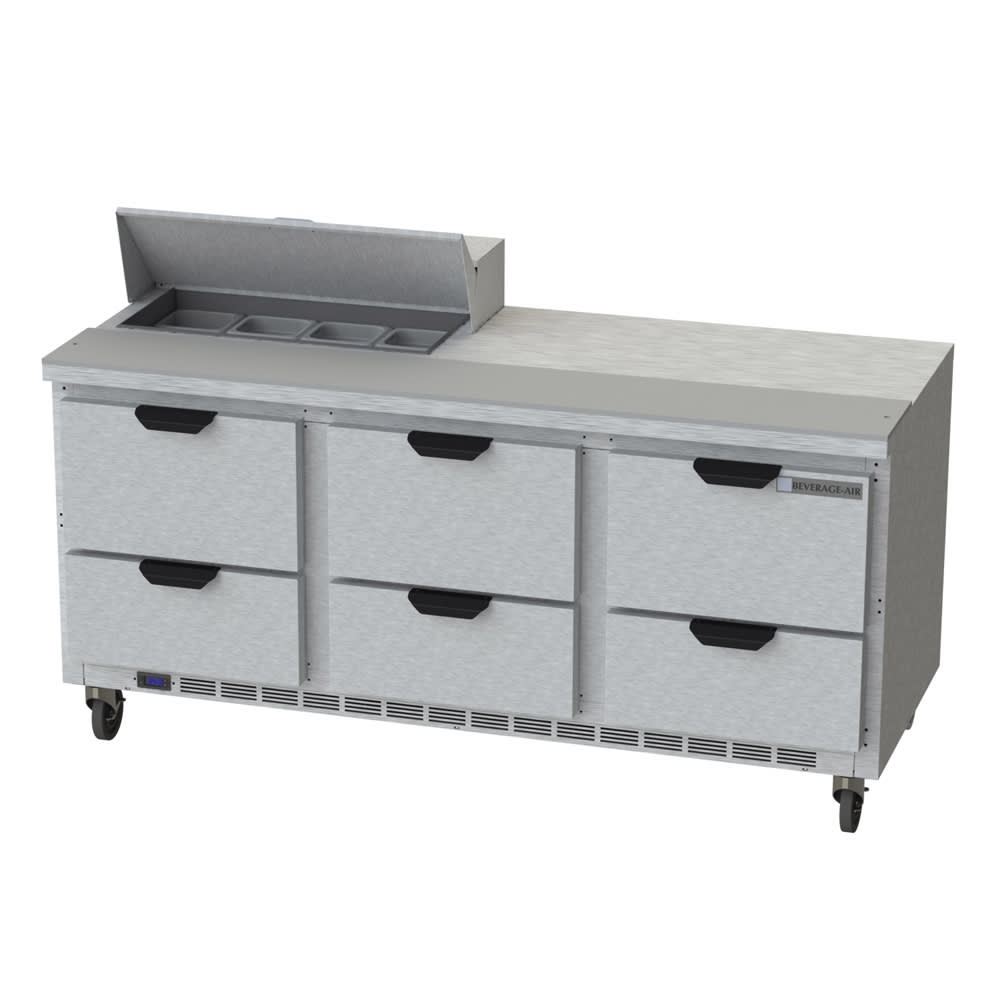 118-SPED72HC086 72" Hydrocarbon Series Sandwich/Salad Prep Table w/ Refrigerated Base, 115v