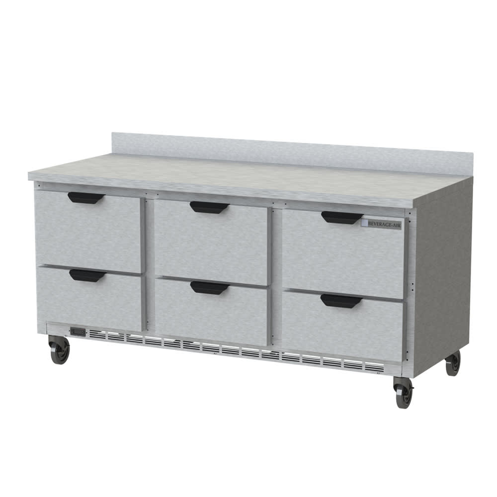 118-WTRD72AHC6 72" Worktop Refrigerator w/ (3) Section, 115v