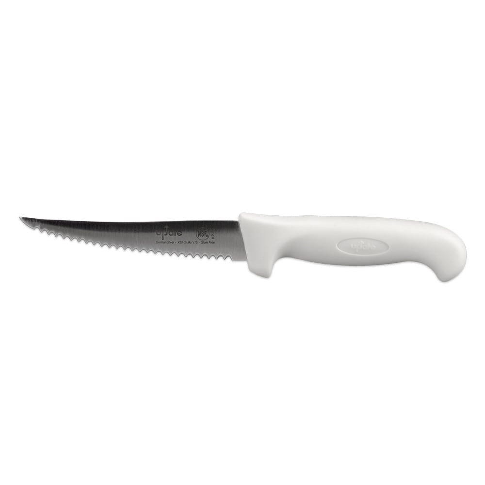 370-KP02 5" Utility Knife - 1 1/2 mm German Carbon Stainless Steel, White Handle
