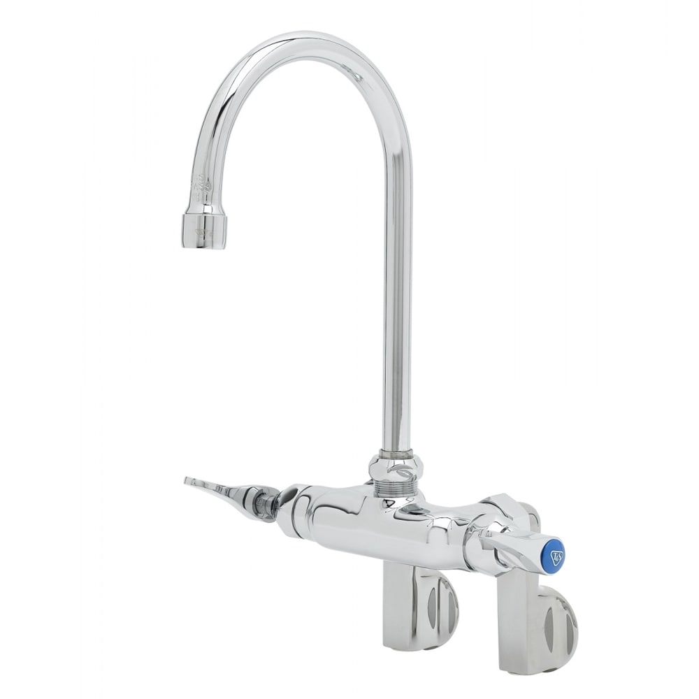 064-B0340 Splash Mount Faucet - 5 1/2" Gooseneck Spout, Adjustable Centers