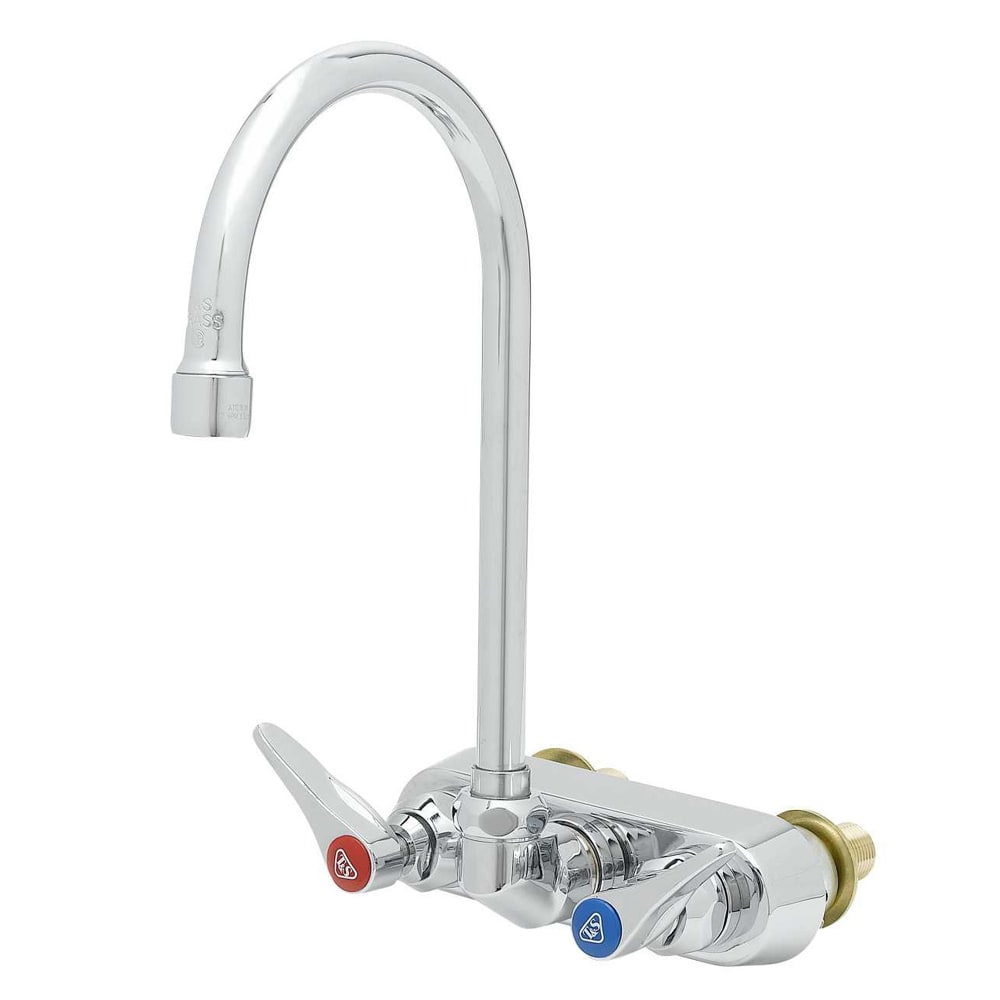 064-B1146XS Splash Mount Faucet - 5 3/4" Swivel Gooseneck Spout, 4" Centers, For Thicke...