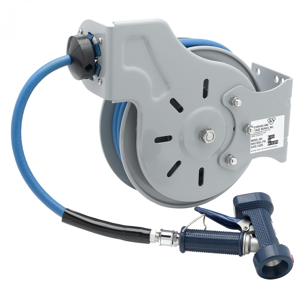 064-B721202 Open Hose Reel w/ 15 ft Hose & Rear Trigger Water Gun