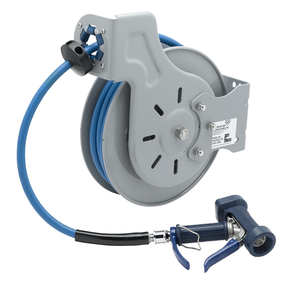 064-B723205 Open Hose Reel w/ 35 ft Hose, 3/8" ID & Front Trigger Water Gun