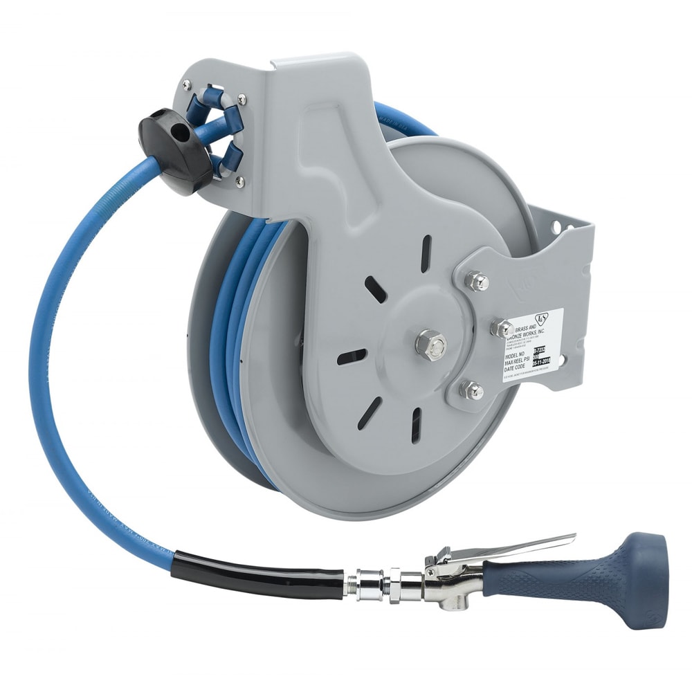 064-B723208H Hose Reel, 35 ft, 3/8"Diameter, High Flow Valve, Epoxy Coated Steel