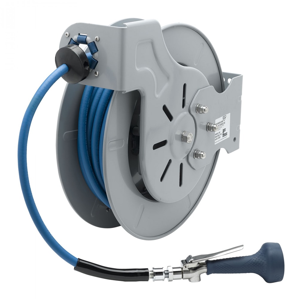 064-B724208H Hose Reel, 50 ft, 3/8"Diameter, High Flow Valve, Epoxy Coated Steel