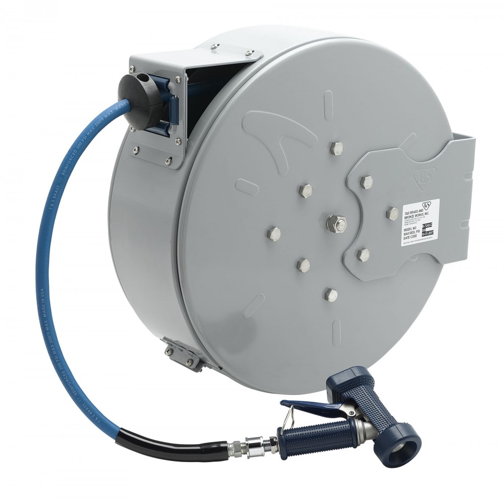 064-B7242C02 Hose Reel, 50 ft, 3/8"Diameter, Rear Water Gun, Epoxy Coated Steel