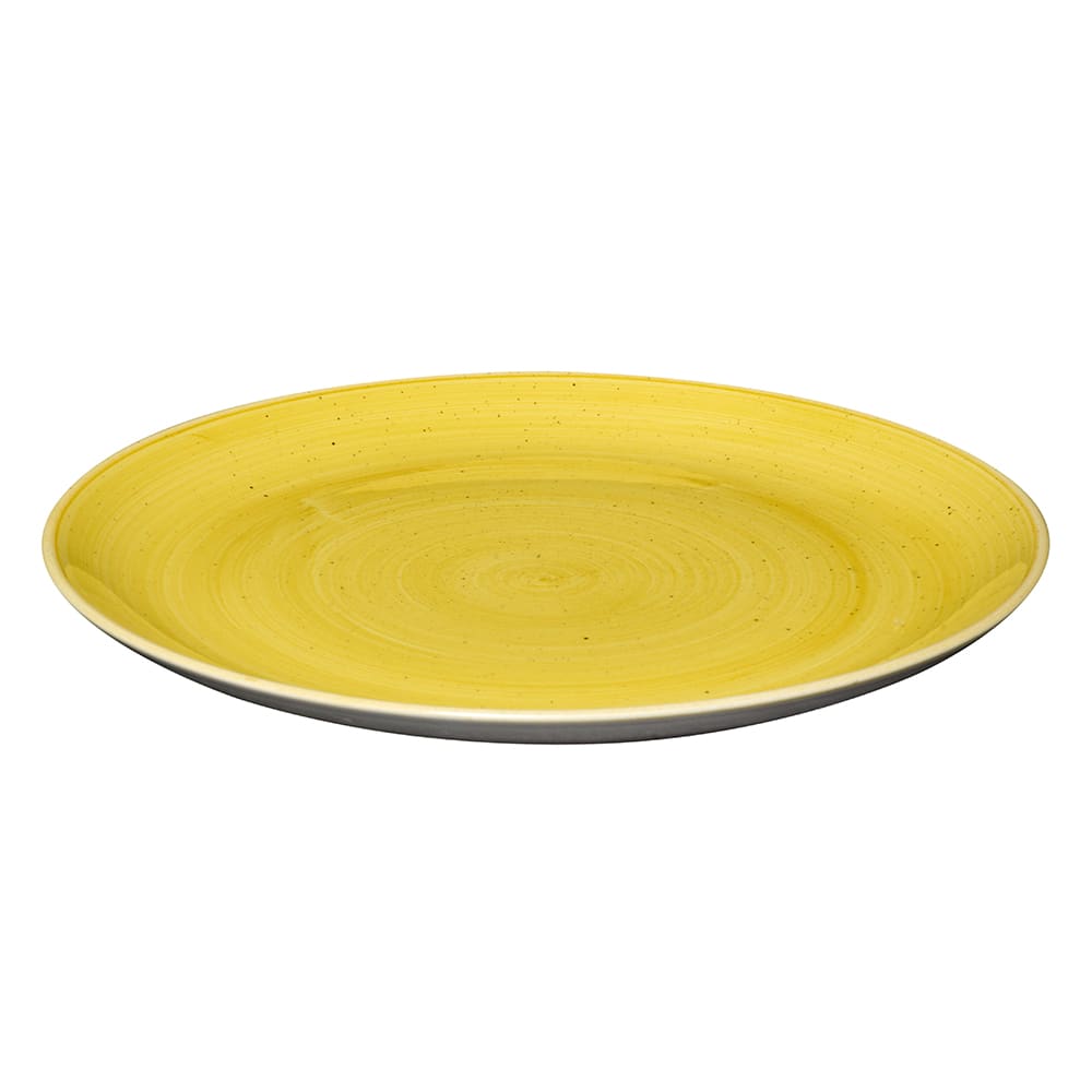 893-SMSSEV111 11 1/4" Round Stonecast Plate - Ceramic, Mustard Seed Yellow