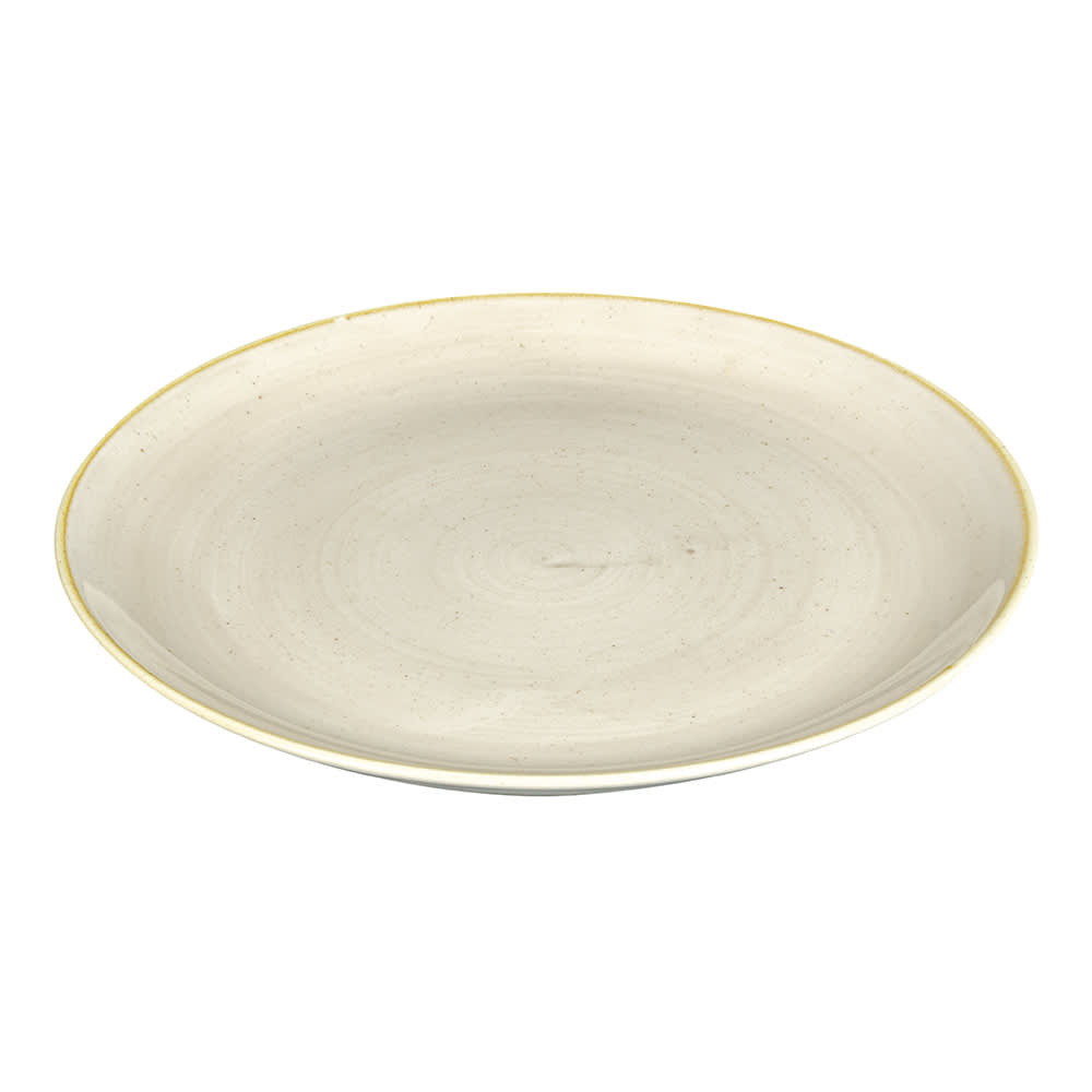 893-SNMSEV111 11 1/4" Round Stonecast Plate - Ceramic, Nutmeg Cream
