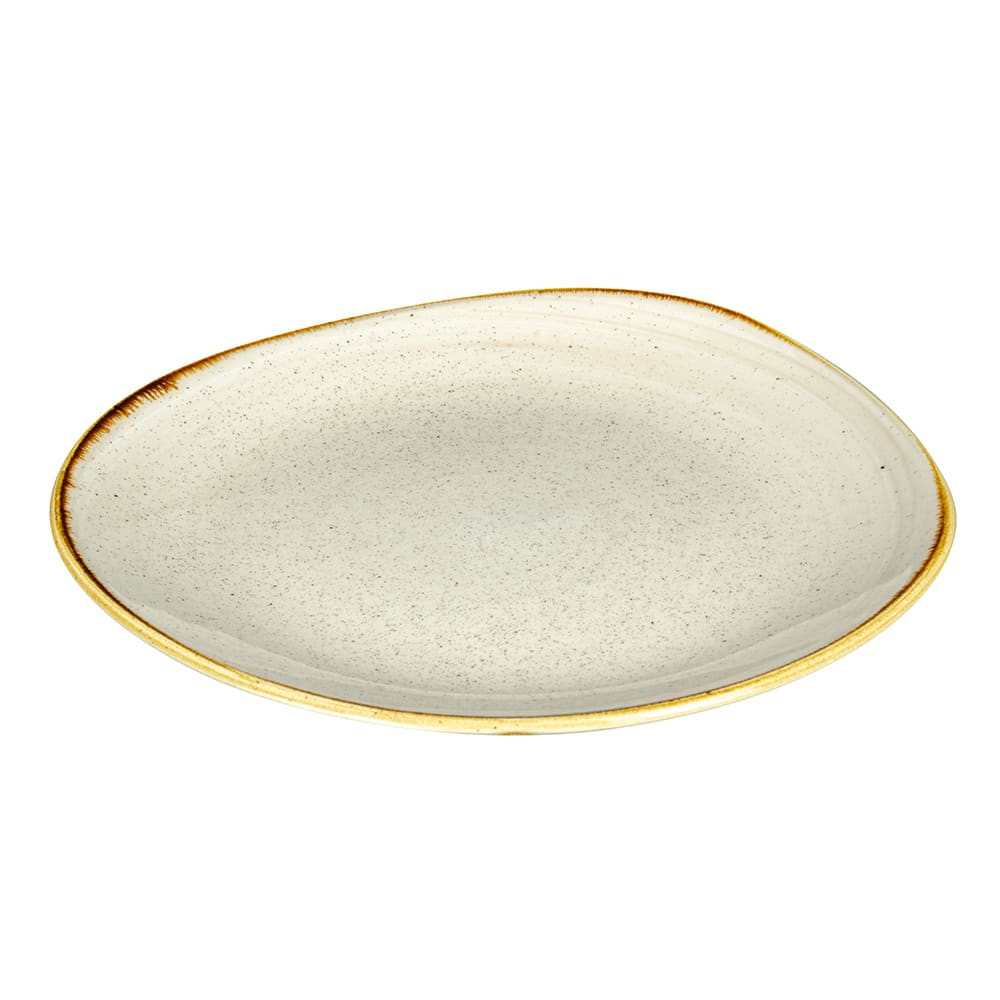 893-SNMSOG111 11 1/4" Round Stonecast Plate - Ceramic, Nutmeg Cream