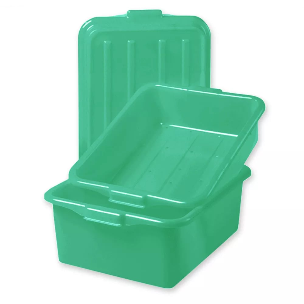 175-1551C19 Combo Food Storage Box - 5" Drain, 7" Box, Snap-On Lid, Green