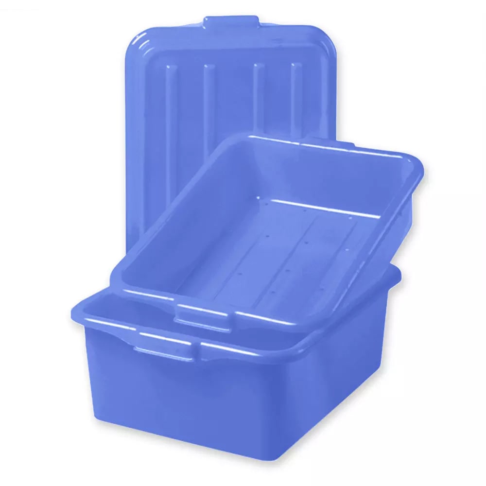175-1551C04 Combo Food Storage Box - 5" Drain, 7" Box,  Snap-On Lid, Blue
