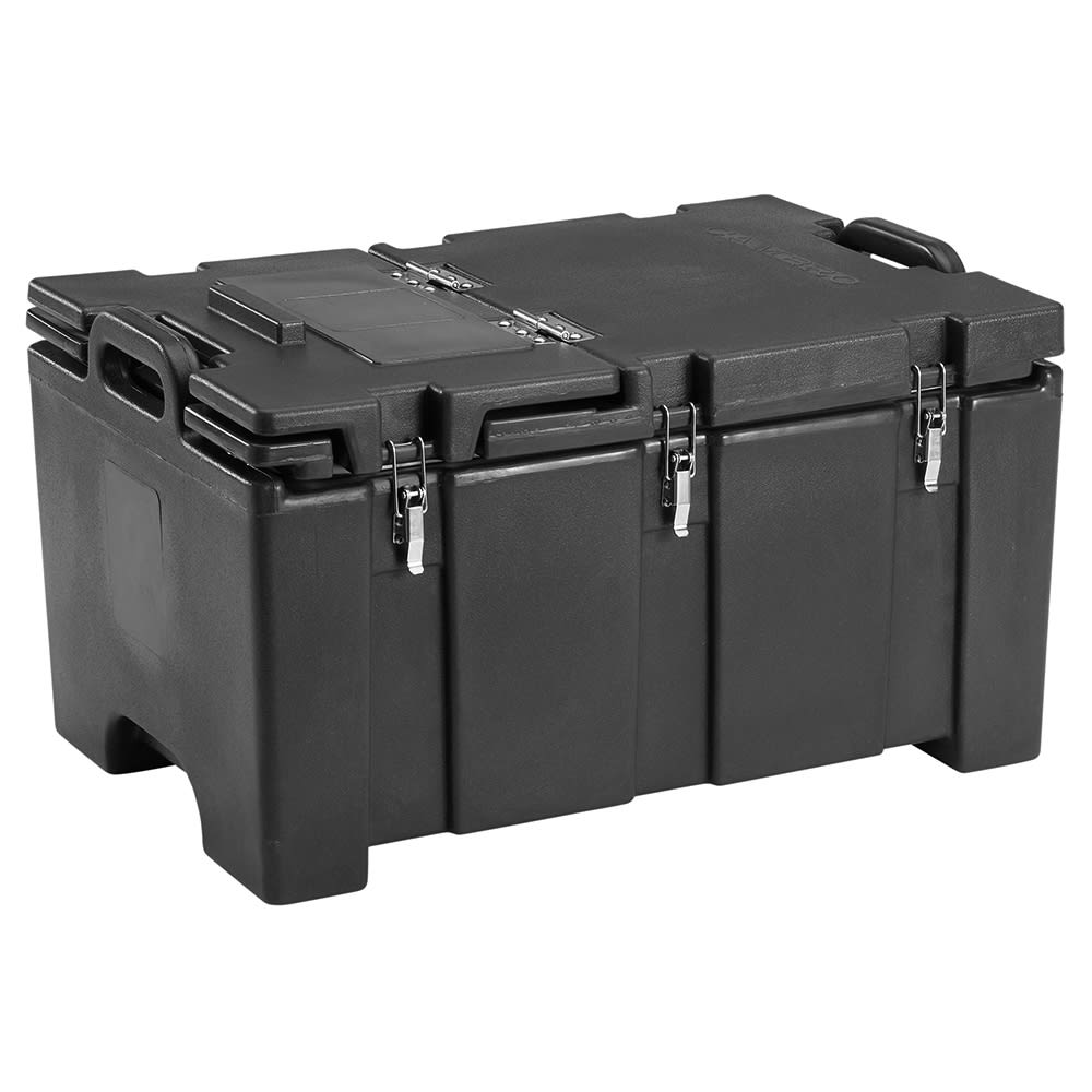 144-100MPCHL110 Camcarriers® Insulated Food Carrier - 40 qt w/ (1) Pan Capacity, Hinged Lid, Blac...