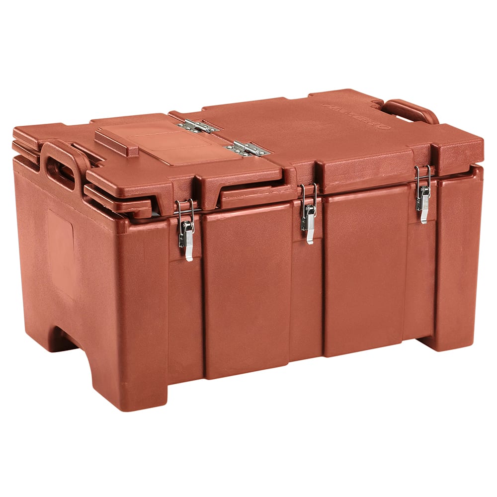 144-100MPCHL402 Camcarriers® Insulated Food Carrier - 40 qt w/ (1) Pan Capacity, Hinged Lid, Bric...