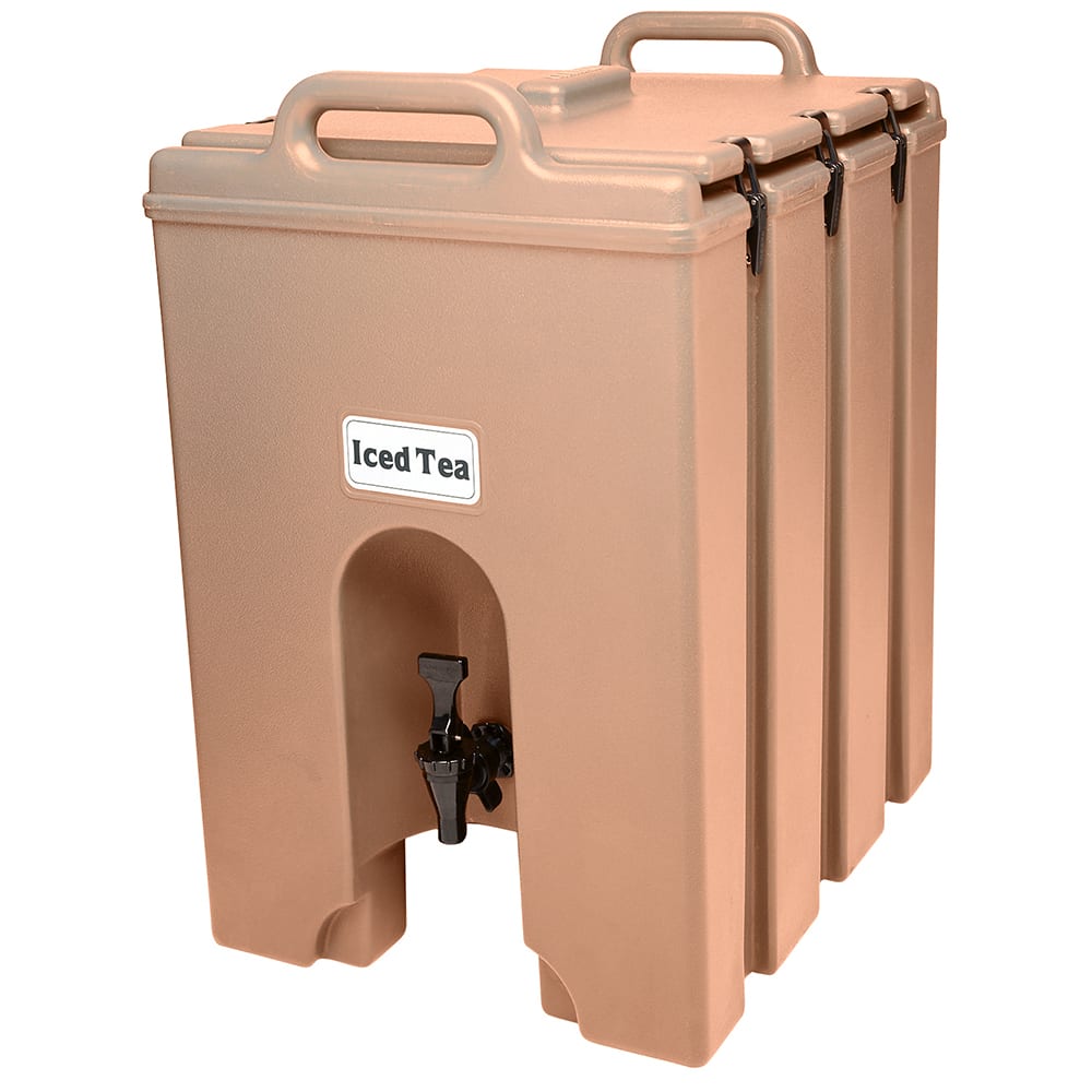 144-1000LCD157 10 gal Camtainer® Insulated Beverage Dispenser, Coffee Beige