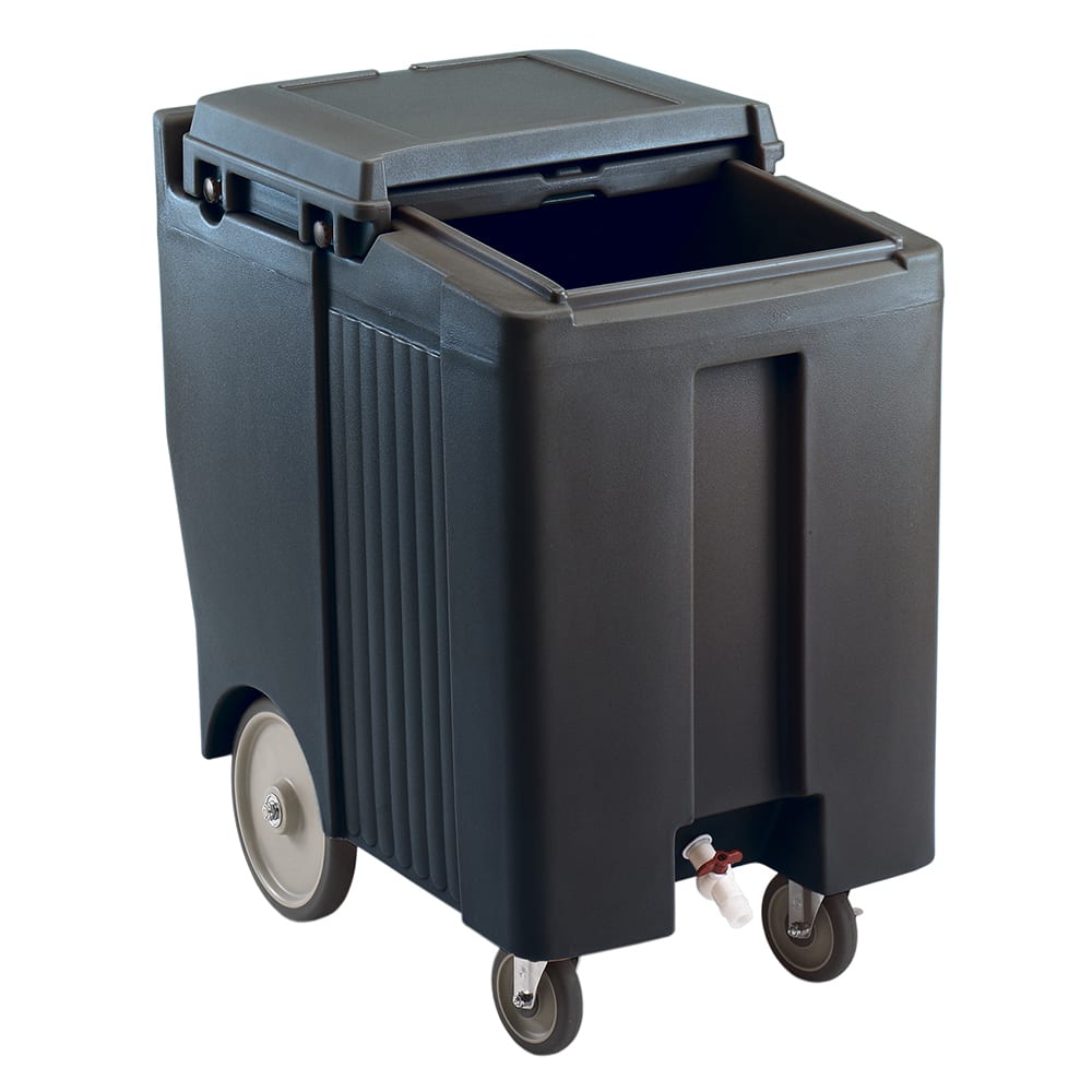 144-ICS175TB110 175 lb SlidingLid™ Insulated Mobile Ice Caddy - Plastic, Black