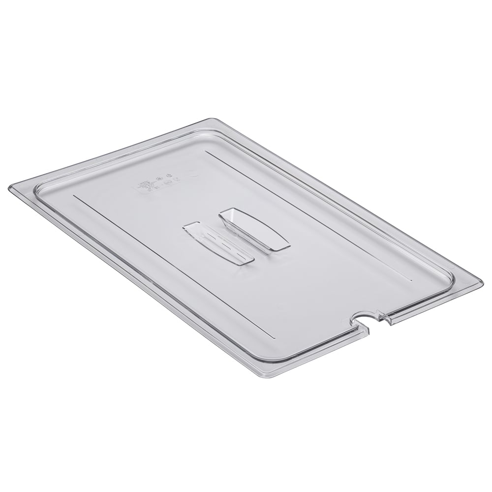 144-10CWCHN135 Camwear Food Pan Cover - Full Size, Notched, Handle, Clear