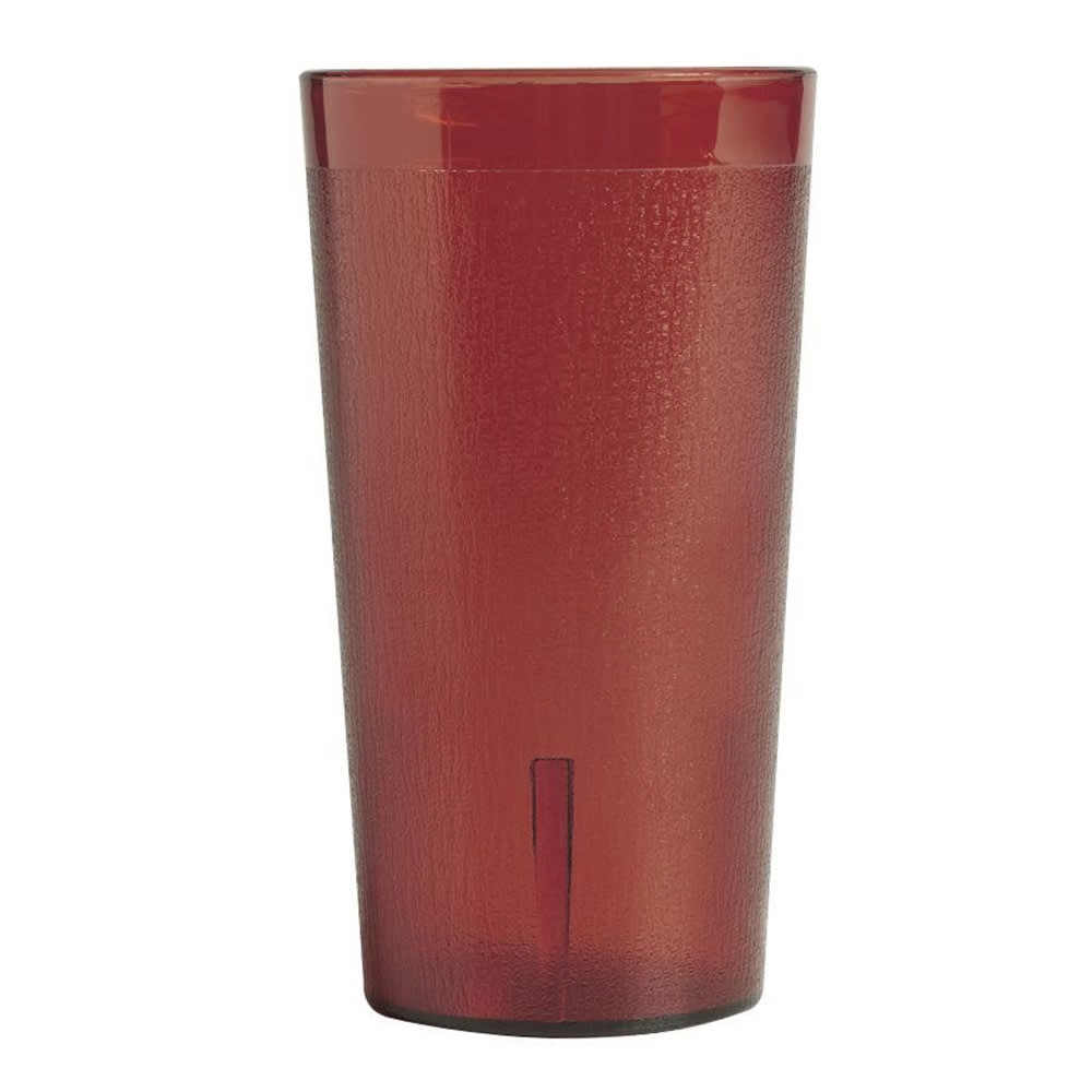 144-1200P2156 12 3/5 oz Ruby Red Textured Plastic Tumbler