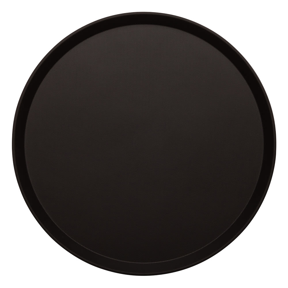144-1400CT110 14" Round Camtread Serving Tray - Fiberglass, Black Satin