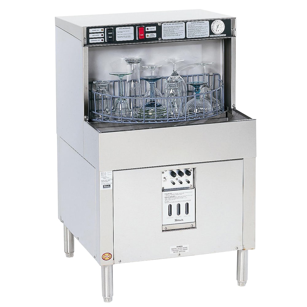 199-PKBR24 Low Temp Rotary Undercounter Glass Washer w/ 720 Glasses/hr Capacity, 120v