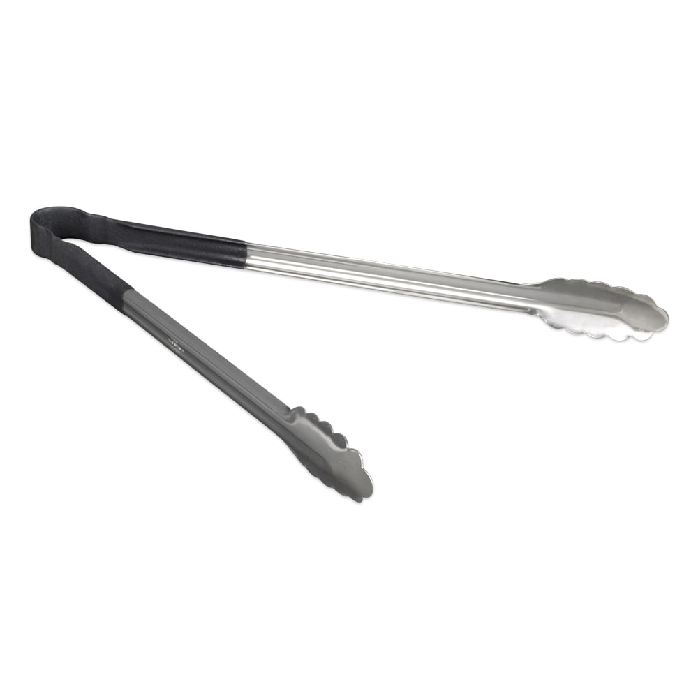 370-TOPP16 16"L Stainless Utility Tongs, Black